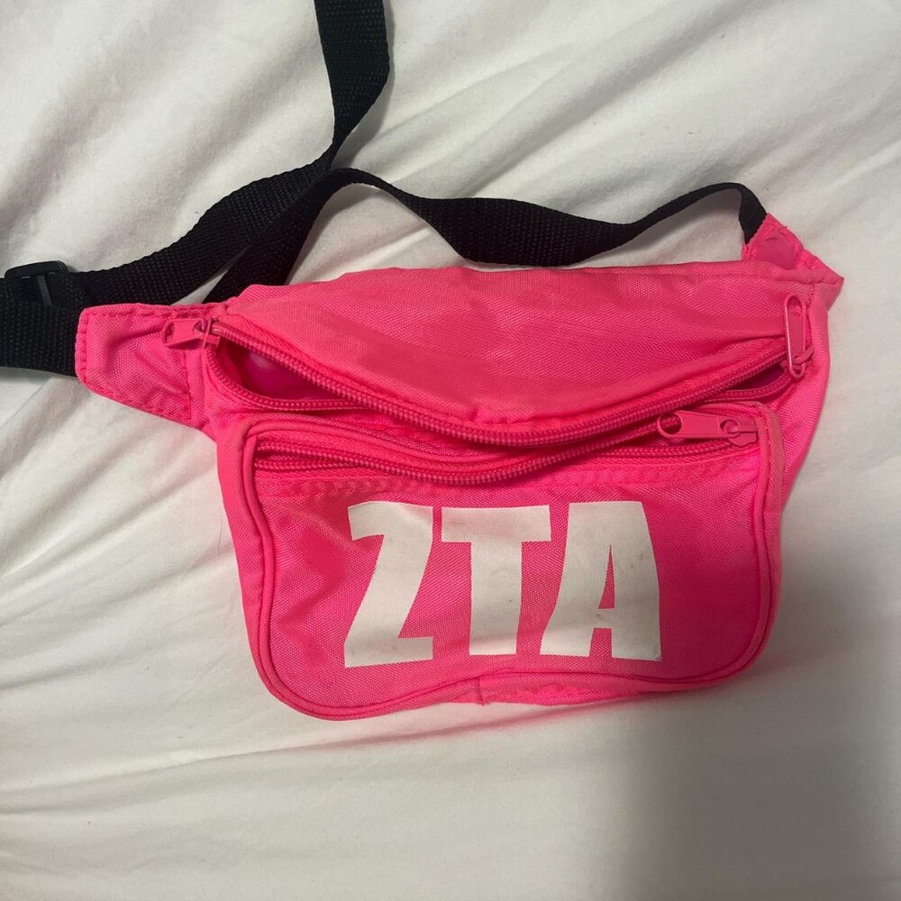 Pink zeta Tau alpha fanny pack